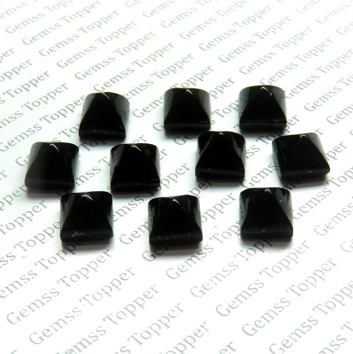 Black Tourmaline 10x10 mm Pyramid Cabochon